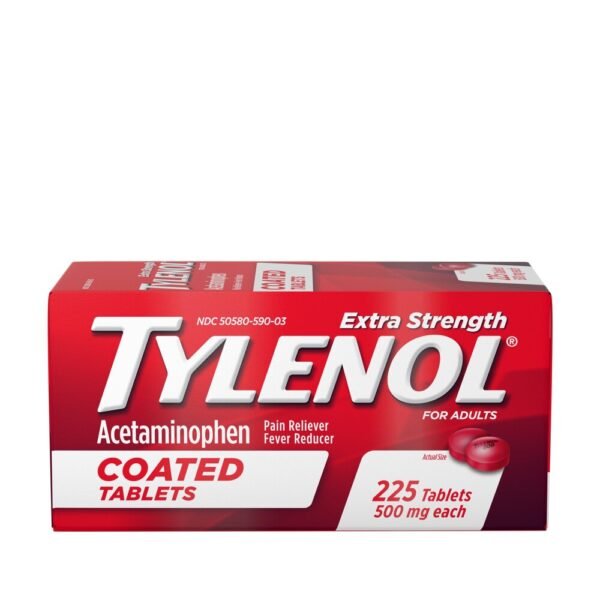 Tylenol Extra Strength Acetaminophen 500 MG Caplets, 225 Count Tylenol 500 MG Extra Strength